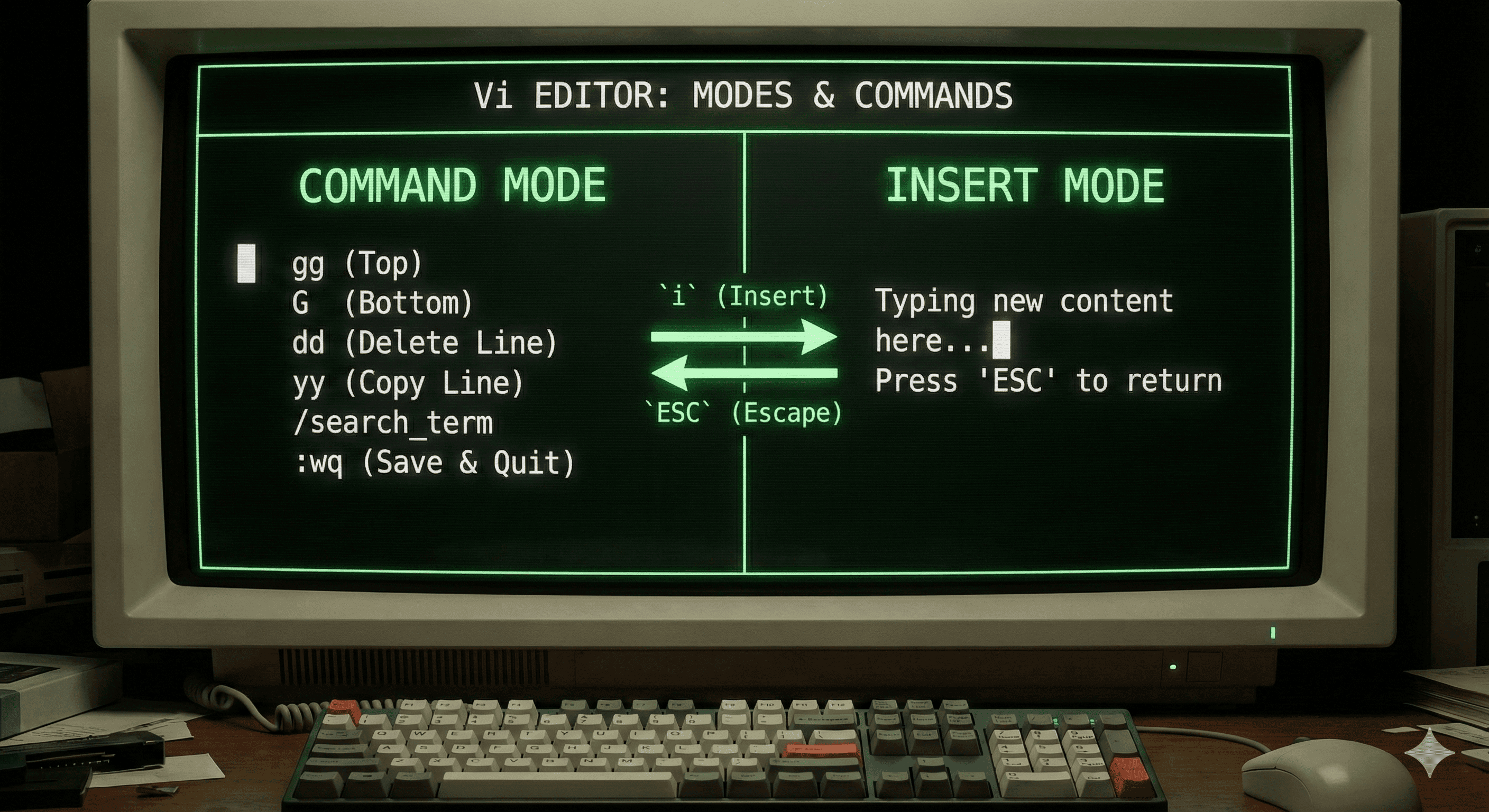 Cover Image for Vi Editor: Operational Modes and Command Reference
